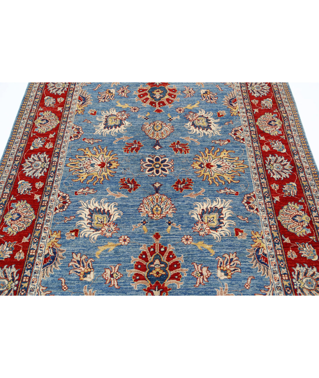 Ziegler 5'7'' X 7'4'' Hand-Knotted Wool Rug 5'7'' x 7'4'' (168 X 220) / Blue / Red