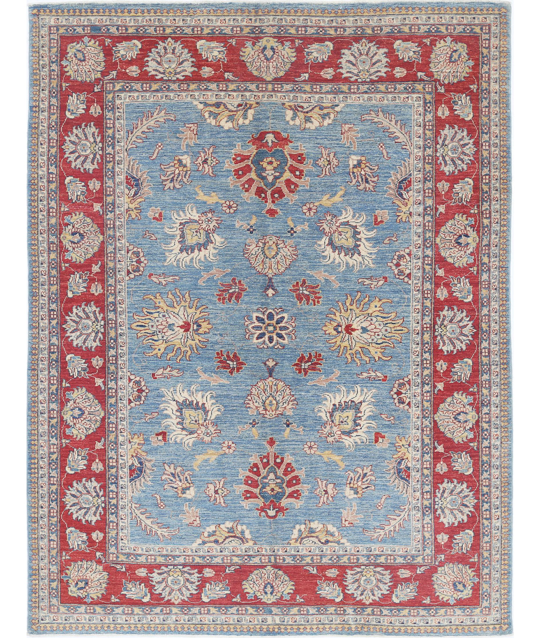 Ziegler 5'7'' X 7'4'' Hand-Knotted Wool Rug 5'7'' x 7'4'' (168 X 220) / Blue / Red