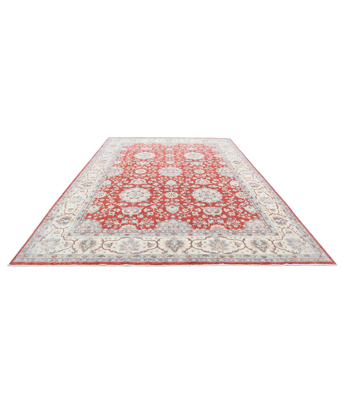 Ziegler 9'2'' X 13'4'' Hand-Knotted Wool Rug 9'2'' x 13'4'' (275 X 400) / Red / Ivory