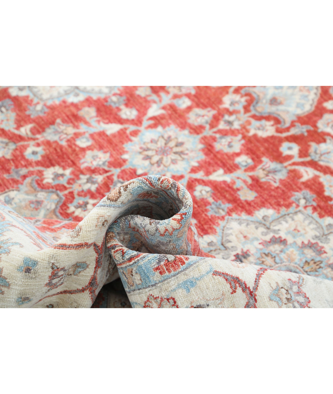 Ziegler 9'2'' X 13'4'' Hand-Knotted Wool Rug 9'2'' x 13'4'' (275 X 400) / Red / Ivory