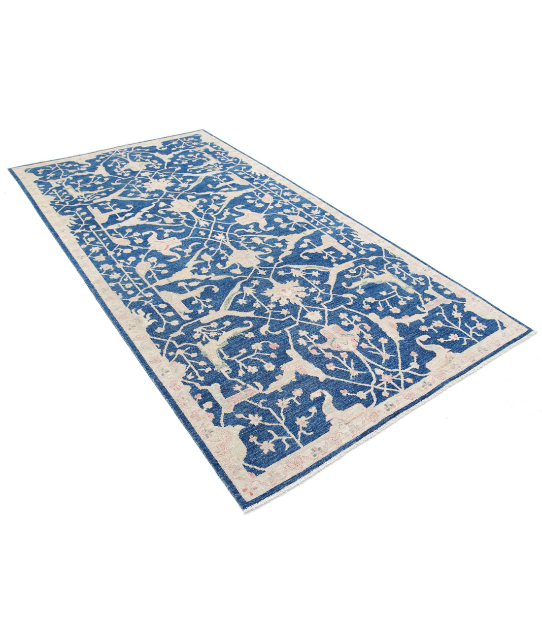 Ziegler 4'10'' X 9'3'' Hand-Knotted Wool Rug 4'10'' x 9'3'' (145 X 278) / Blue / Blue