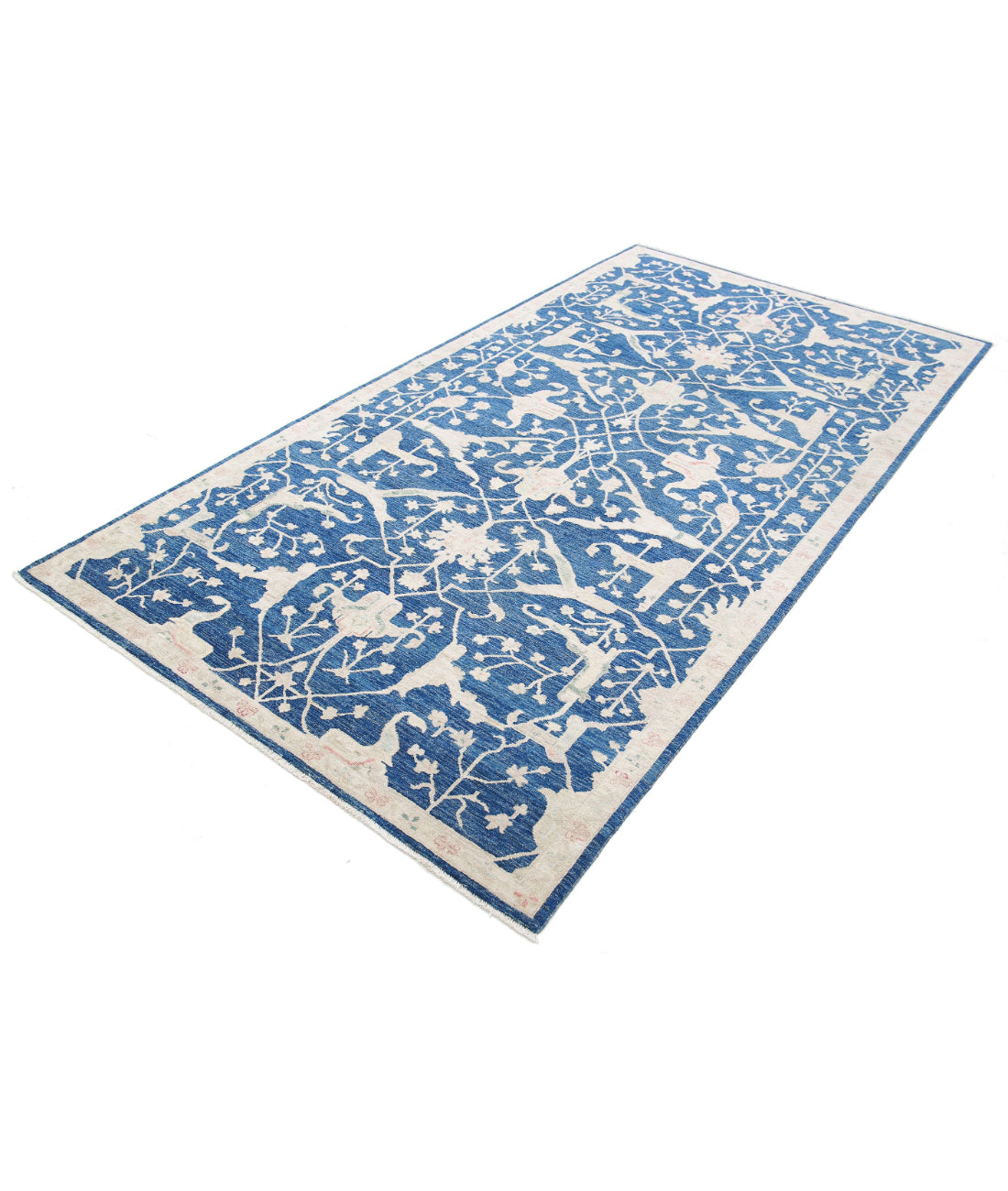 Ziegler 4'10'' X 9'3'' Hand-Knotted Wool Rug 4'10'' x 9'3'' (145 X 278) / Blue / Blue