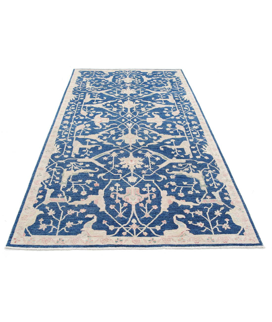 Ziegler 4'10'' X 9'3'' Hand-Knotted Wool Rug 4'10'' x 9'3'' (145 X 278) / Blue / Blue