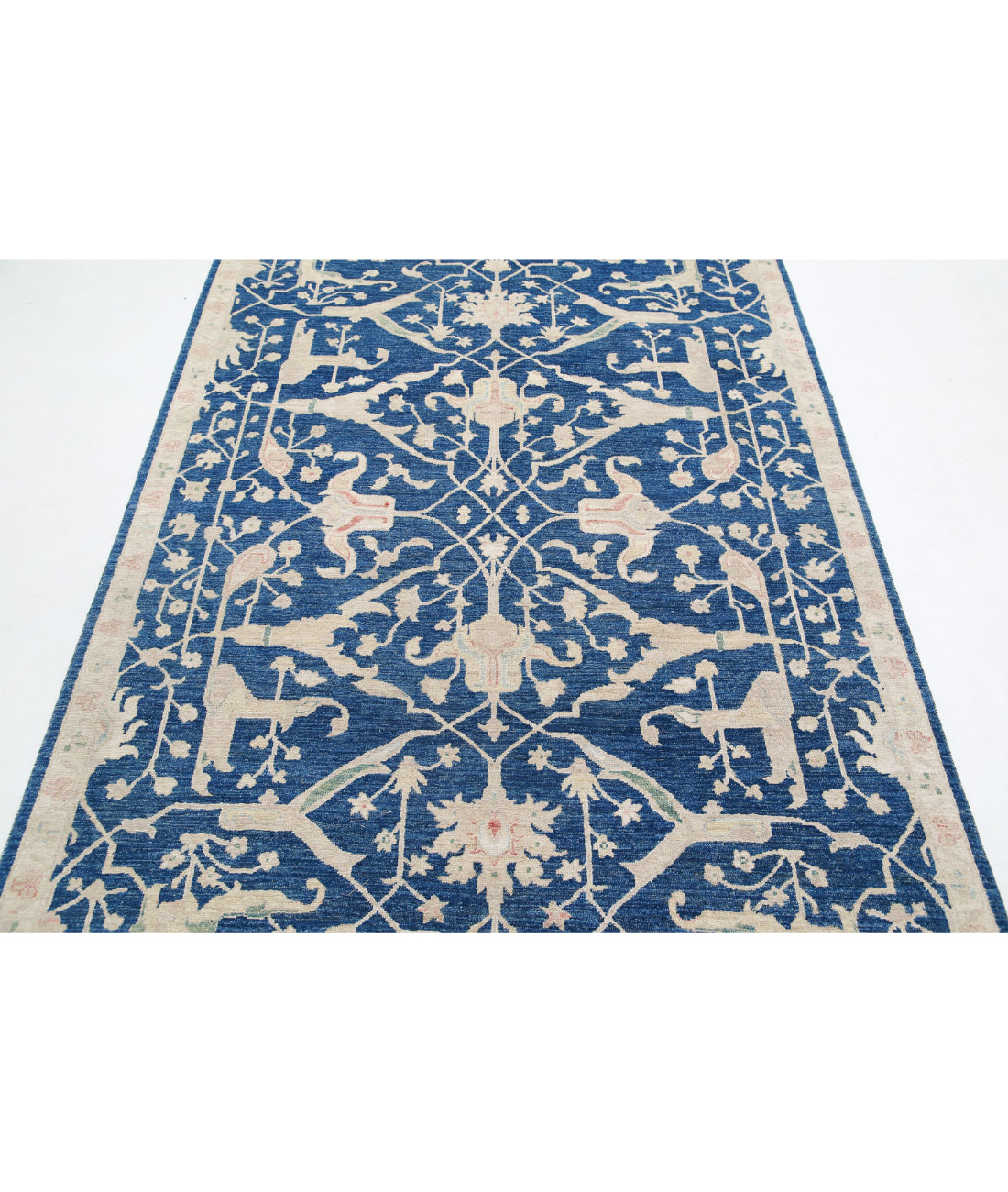 Ziegler 4'10'' X 9'3'' Hand-Knotted Wool Rug 4'10'' x 9'3'' (145 X 278) / Blue / Blue