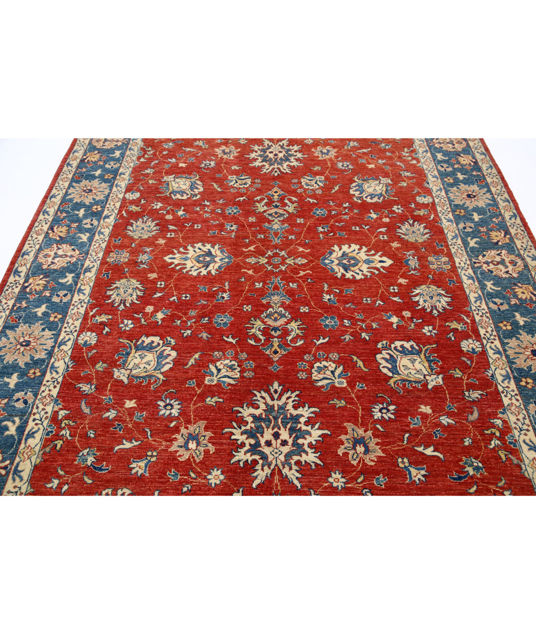 Ziegler 6'5'' X 9'3'' Hand-Knotted Wool Rug 6'5'' x 9'3'' (193 X 278) / Red / Teal