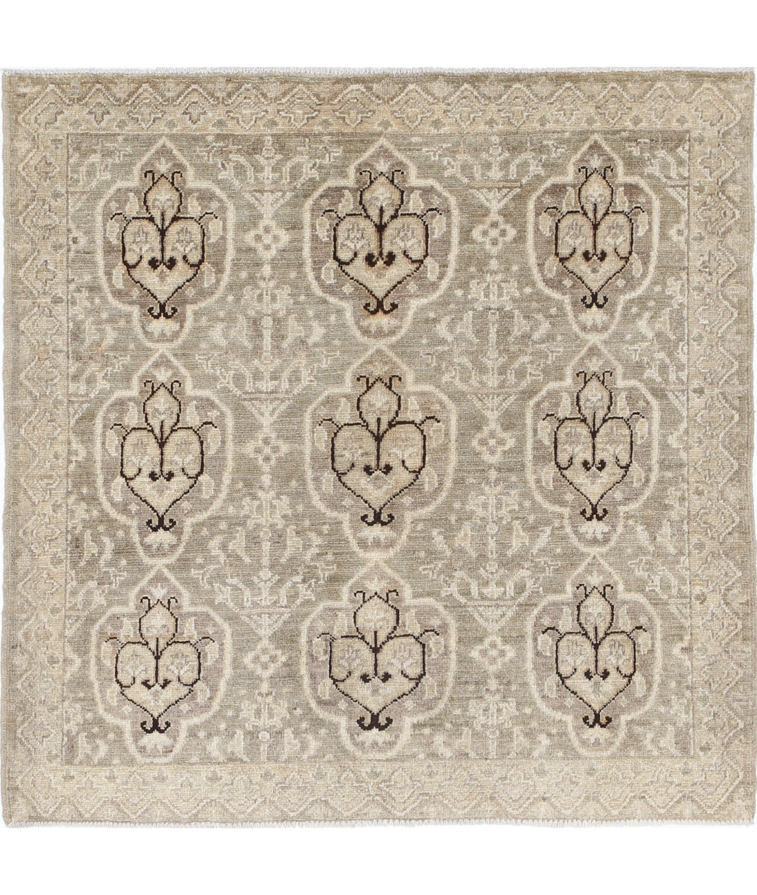 Ziegler 3'3'' X 3'3'' Hand-Knotted Wool Rug 3'3'' x 3'3'' (98 X 98) / Brown / Brown