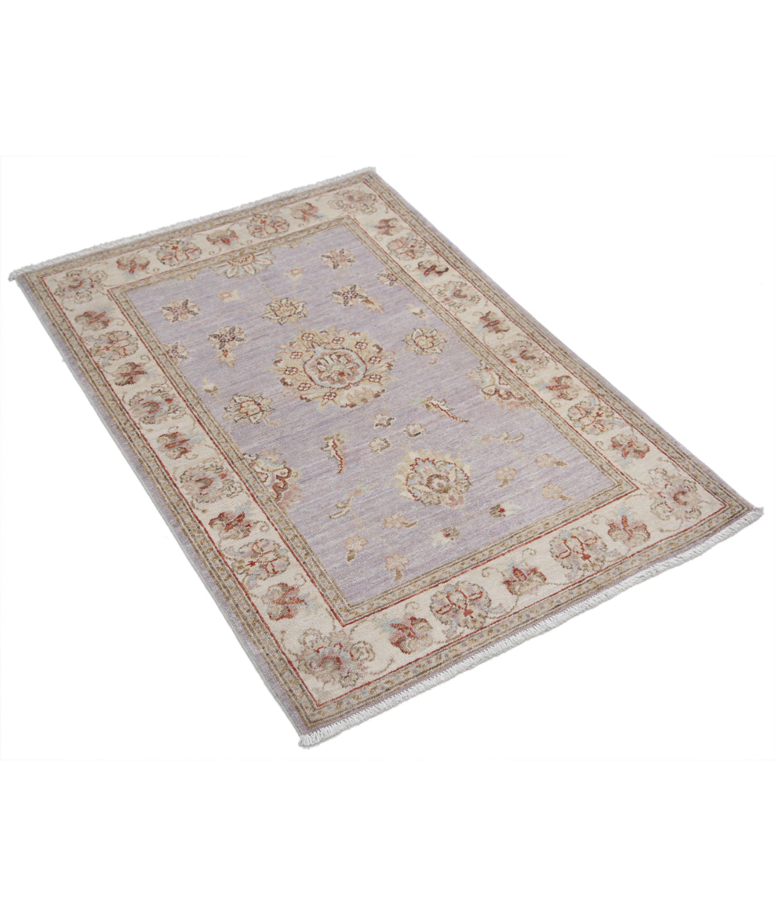 Ziegler 2'8'' X 3'9'' Hand-Knotted Wool Rug 2'8'' x 3'9'' (80 X 113) / Grey / Ivory