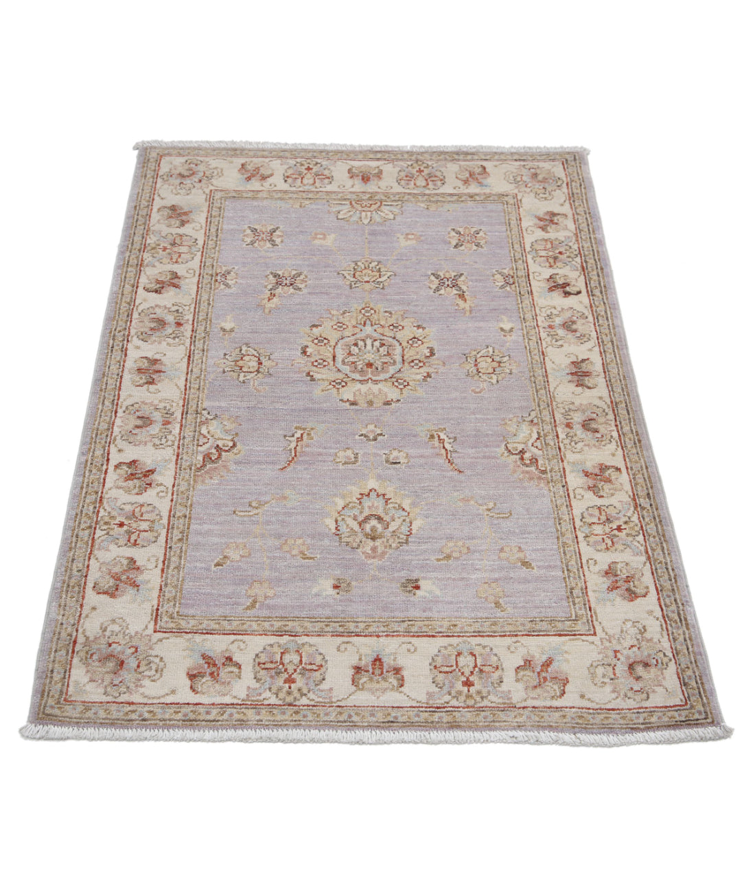 Ziegler 2'8'' X 3'9'' Hand-Knotted Wool Rug 2'8'' x 3'9'' (80 X 113) / Grey / Ivory