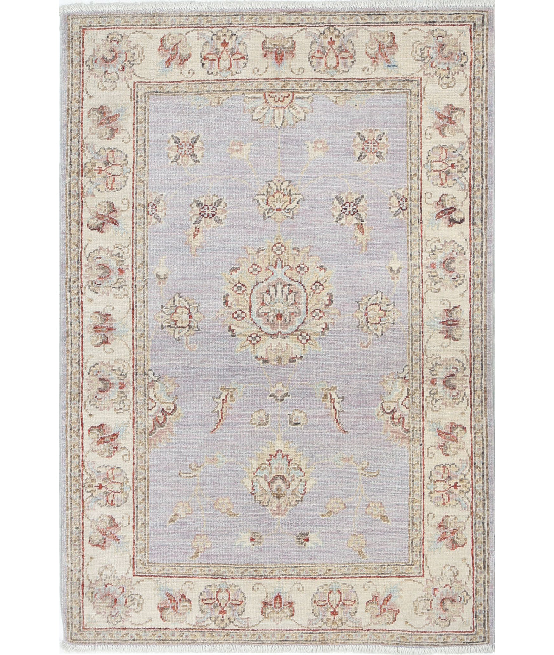 Ziegler 2'8'' X 3'9'' Hand-Knotted Wool Rug 2'8'' x 3'9'' (80 X 113) / Grey / Ivory