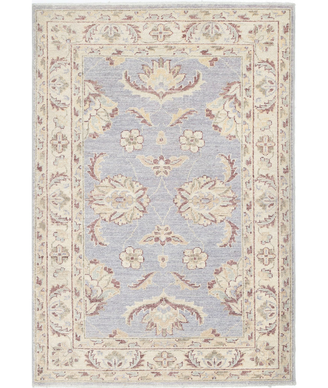 Ziegler 2'8'' X 4'0'' Hand-Knotted Wool Rug 2'8'' x 4'0'' (80 X 120) / Grey / Ivory