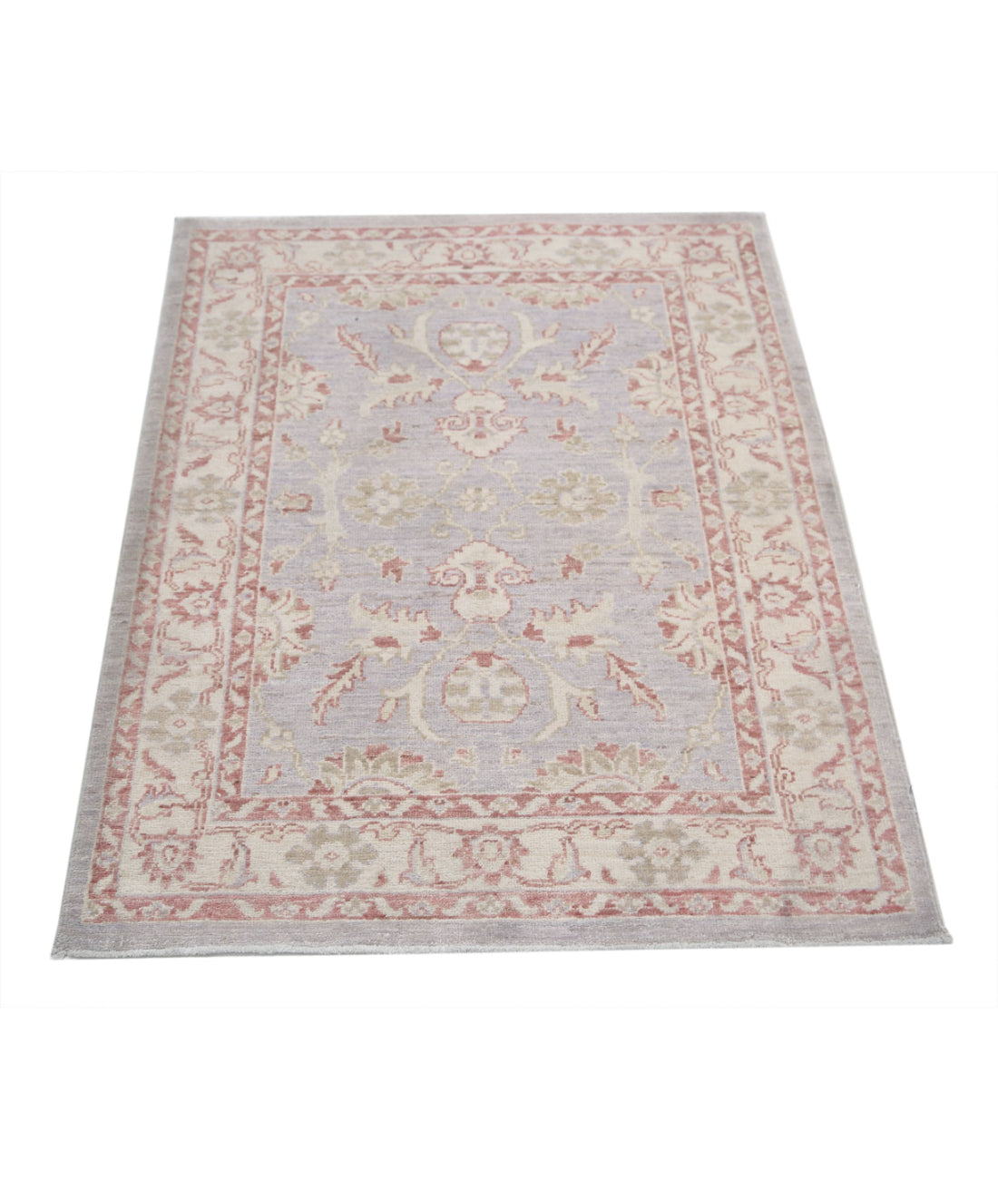 Ziegler 2'8'' X 3'8'' Hand-Knotted Wool Rug 2'8'' x 3'8'' (80 X 110) / Grey / Ivory