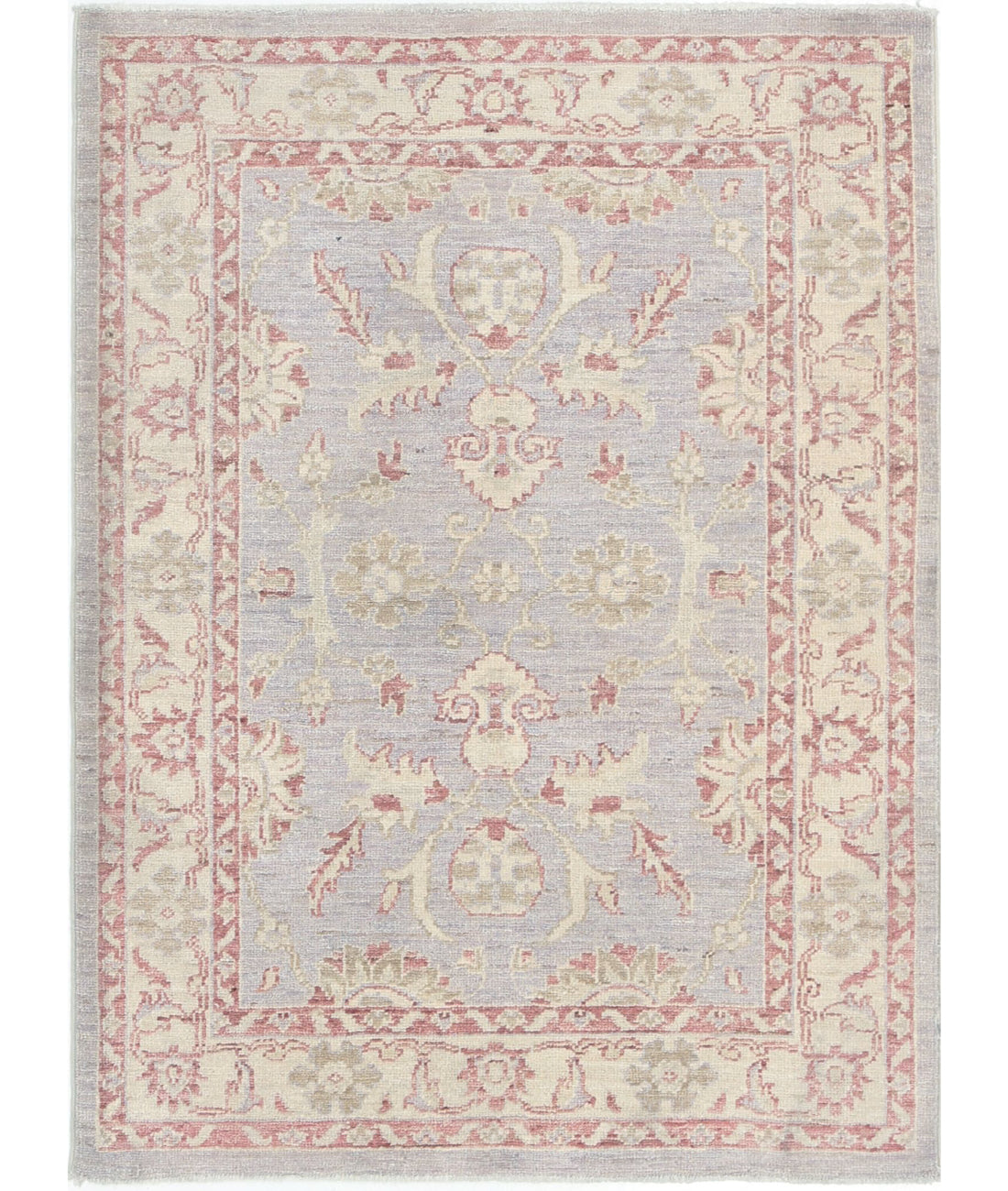 Ziegler 2'8'' X 3'8'' Hand-Knotted Wool Rug 2'8'' x 3'8'' (80 X 110) / Grey / Ivory