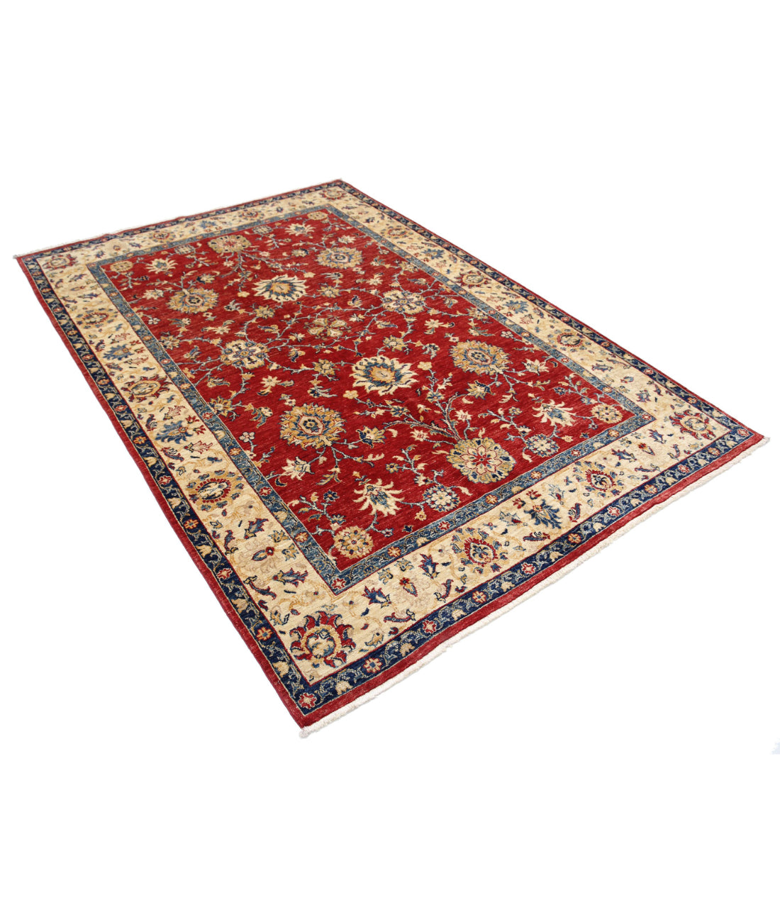 Ziegler 5'7'' X 8'1'' Hand-Knotted Wool Rug 5'7'' x 8'1'' (168 X 243) / Red / Ivory