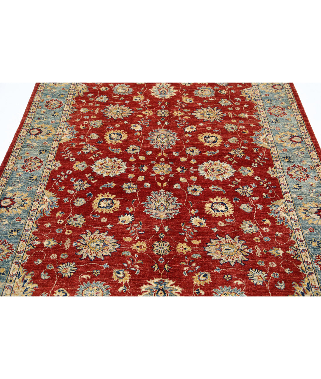 Ziegler 5'9'' X 7'9'' Hand-Knotted Wool Rug 5'9'' x 7'9'' (173 X 233) / Red / Teal