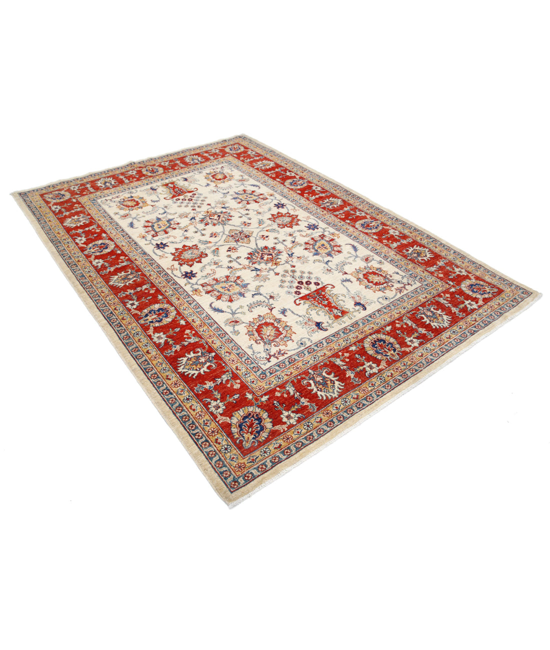 Ziegler 5'8'' X 7'10'' Hand-Knotted Wool Rug 5'8'' x 7'10'' (170 X 235) / Ivory / Red