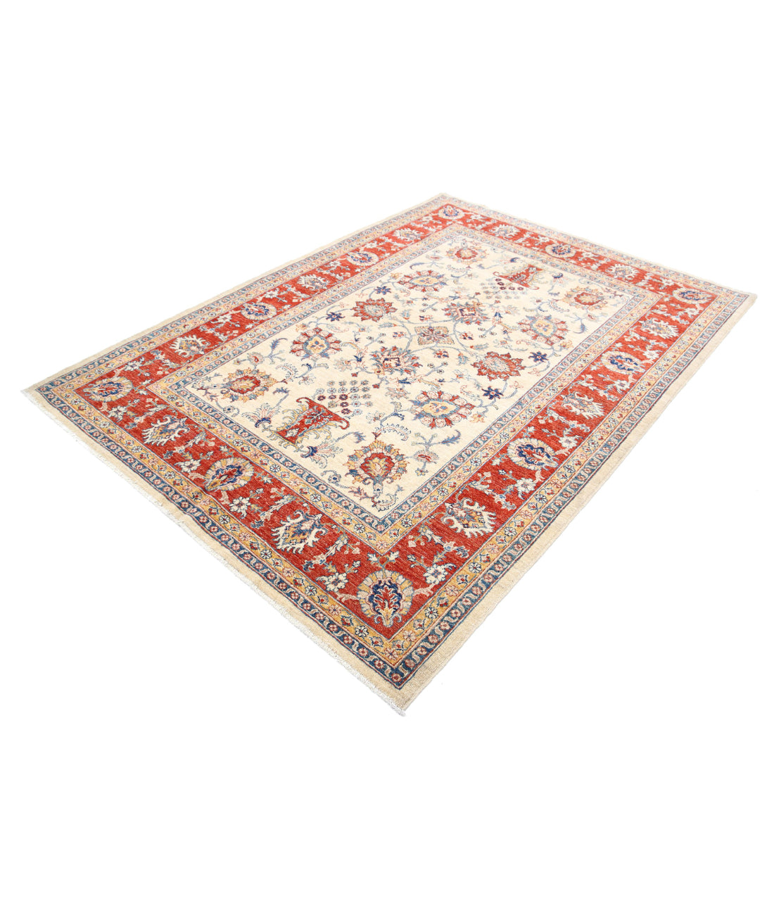 Ziegler 5'8'' X 7'10'' Hand-Knotted Wool Rug 5'8'' x 7'10'' (170 X 235) / Ivory / Red