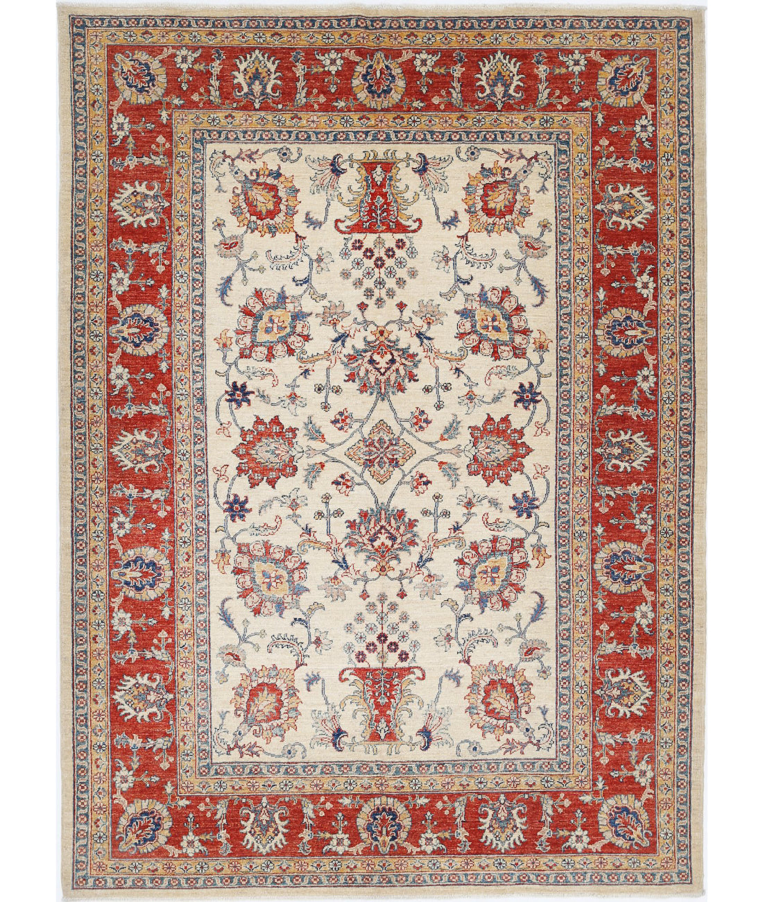 Ziegler 5'8'' X 7'10'' Hand-Knotted Wool Rug 5'8'' x 7'10'' (170 X 235) / Ivory / Red