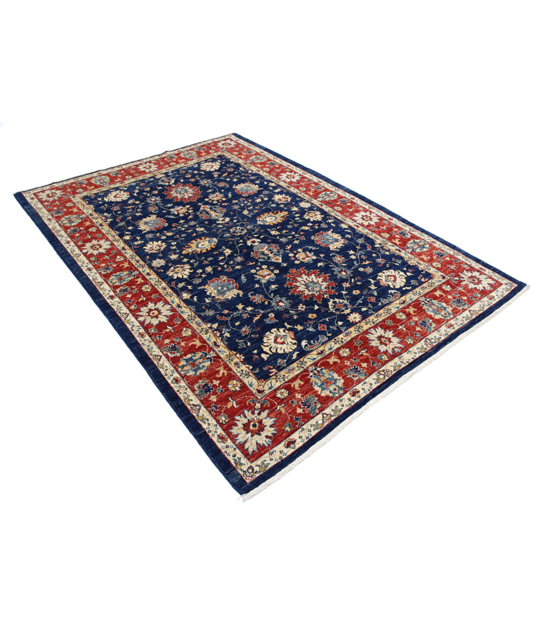 Ziegler 5'7'' X 7'10'' Hand-Knotted Wool Rug 5'7'' x 7'10'' (168 X 235) / Blue / Red