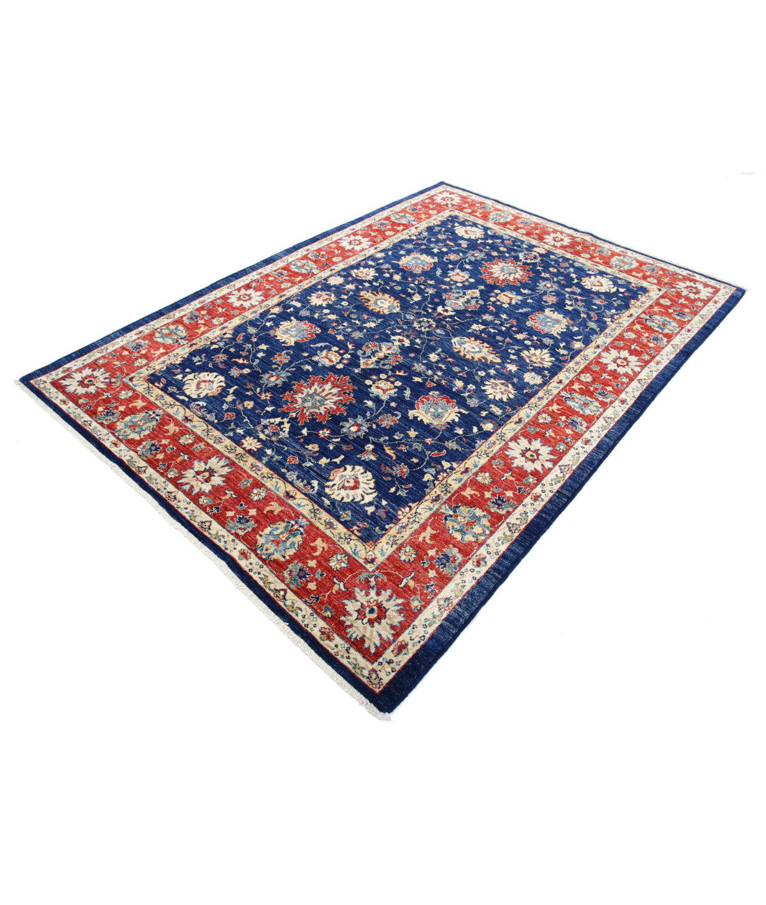 Ziegler 5'7'' X 7'10'' Hand-Knotted Wool Rug 5'7'' x 7'10'' (168 X 235) / Blue / Red