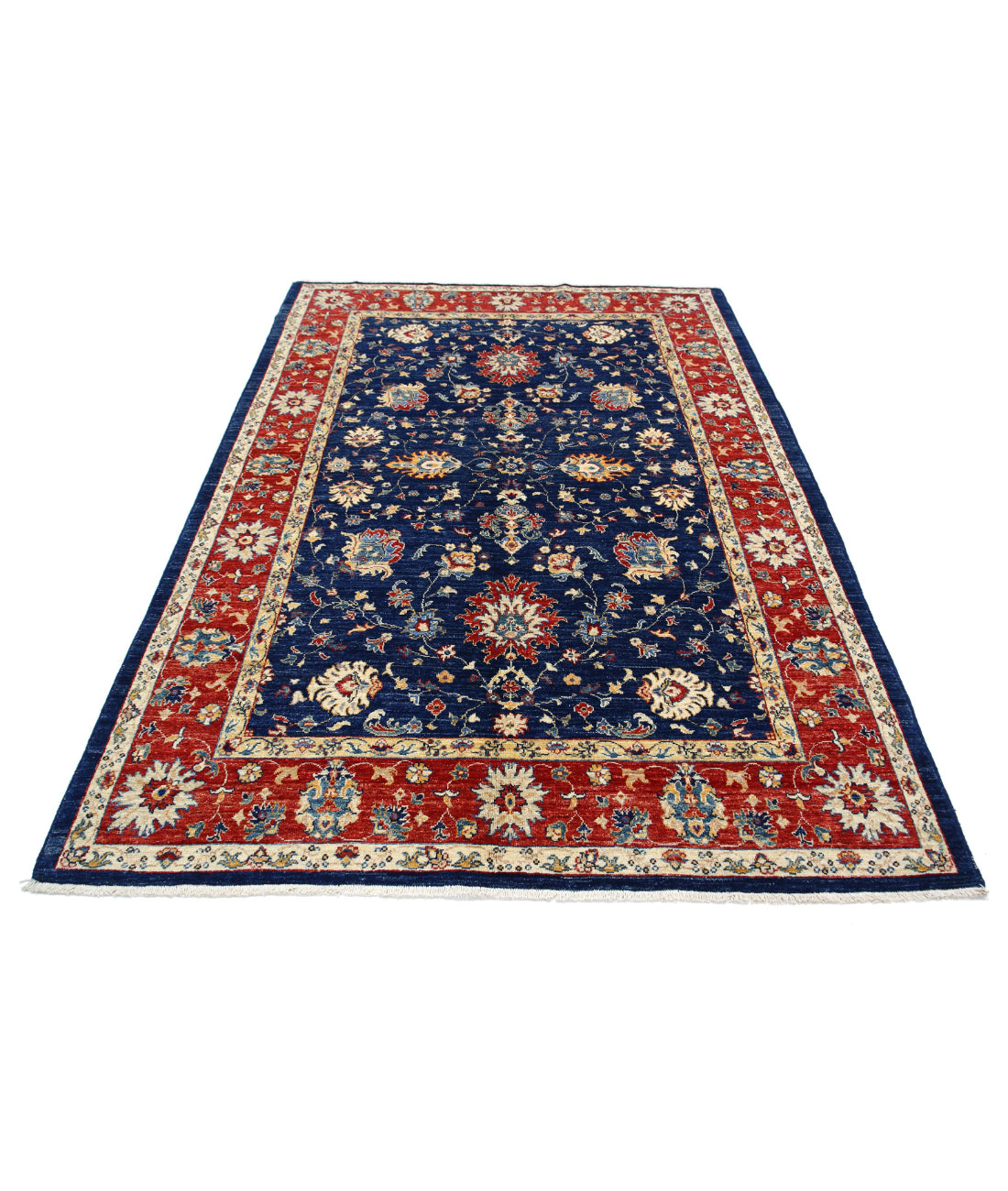 Ziegler 5'7'' X 7'10'' Hand-Knotted Wool Rug 5'7'' x 7'10'' (168 X 235) / Blue / Red