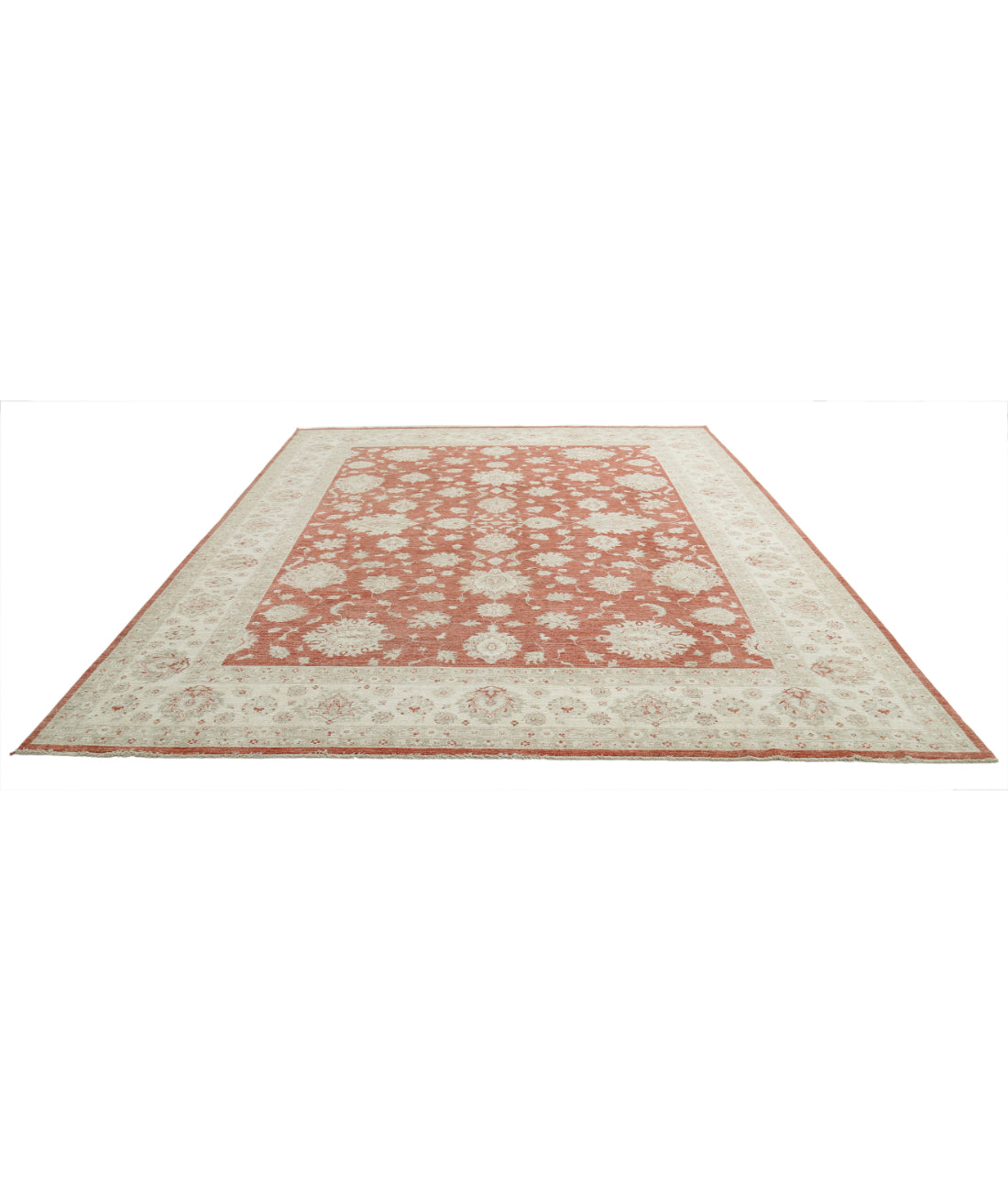 Ziegler 9'7'' X 11'11'' Hand-Knotted Wool Rug 9'7'' x 11'11'' (288 X 358) / Red / Ivory