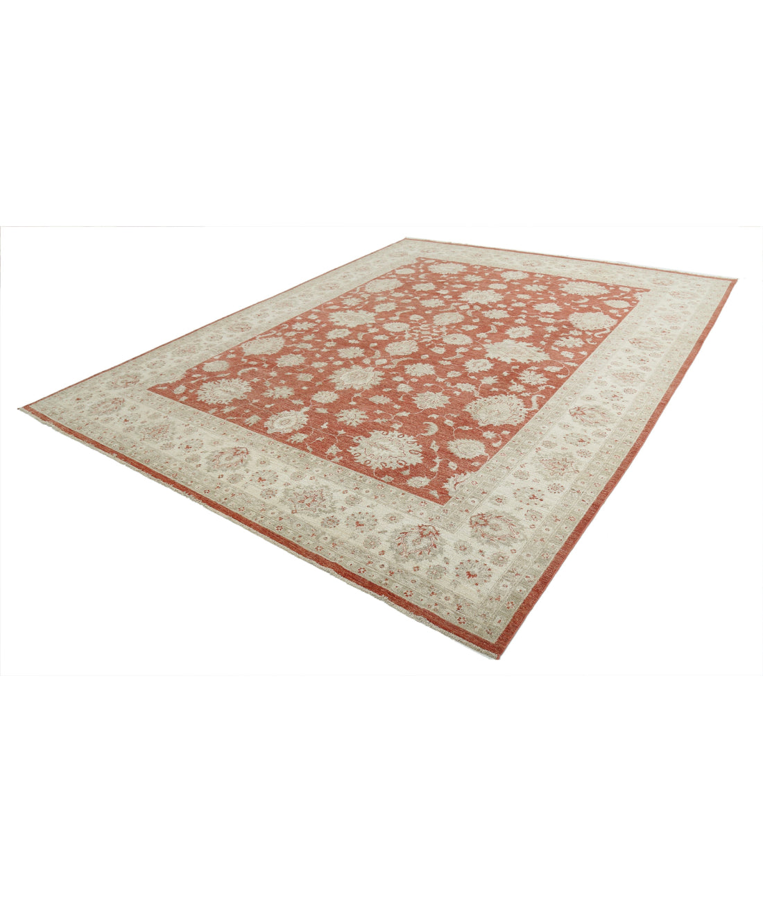 Ziegler 9'7'' X 11'11'' Hand-Knotted Wool Rug 9'7'' x 11'11'' (288 X 358) / Red / Ivory