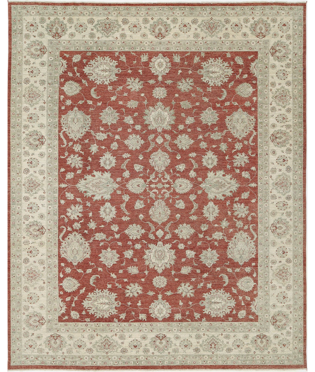 Ziegler 9'7'' X 11'11'' Hand-Knotted Wool Rug 9'7'' x 11'11'' (288 X 358) / Red / Ivory