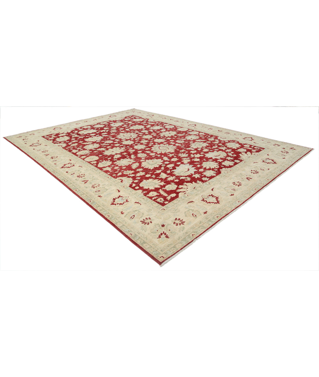 Ziegler 9'9'' X 13'4'' Hand-Knotted Wool Rug 9'9'' x 13'4'' (293 X 400) / Red / Ivory