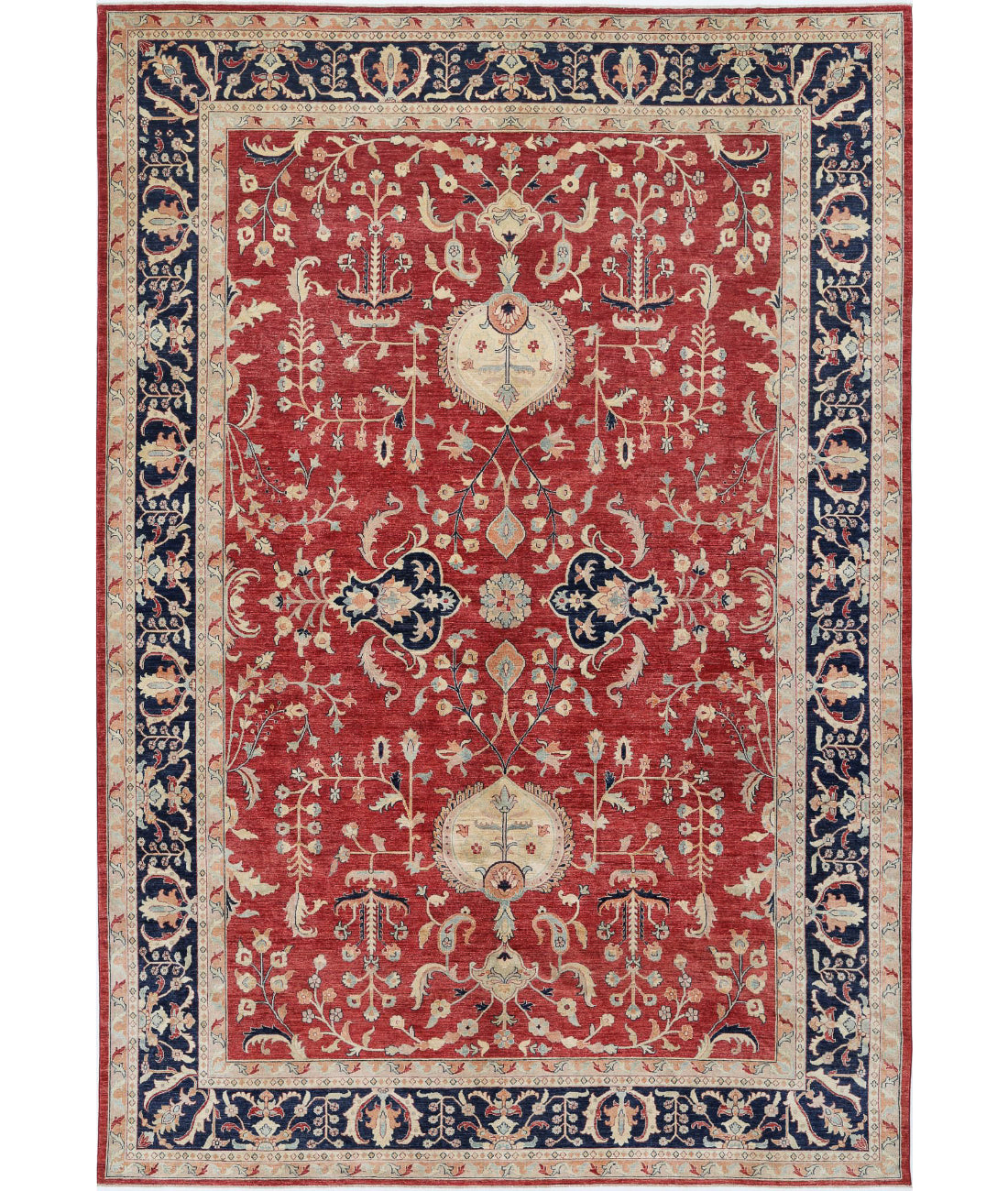 Ziegler 11'6'' X 16'9'' Hand-Knotted Wool Rug 11'6'' x 16'9'' (345 X 503) / Red / Blue