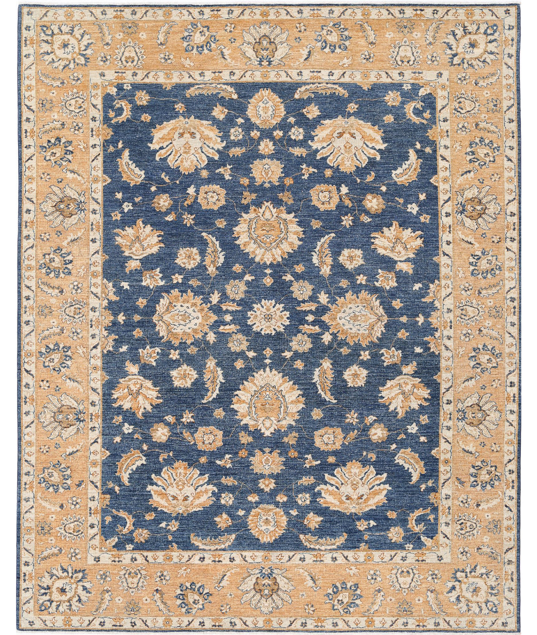 Ziegler 9'3'' X 11'7'' Hand-Knotted Wool Rug 9'3'' x 11'7'' (278 X 348) / Blue / Orange