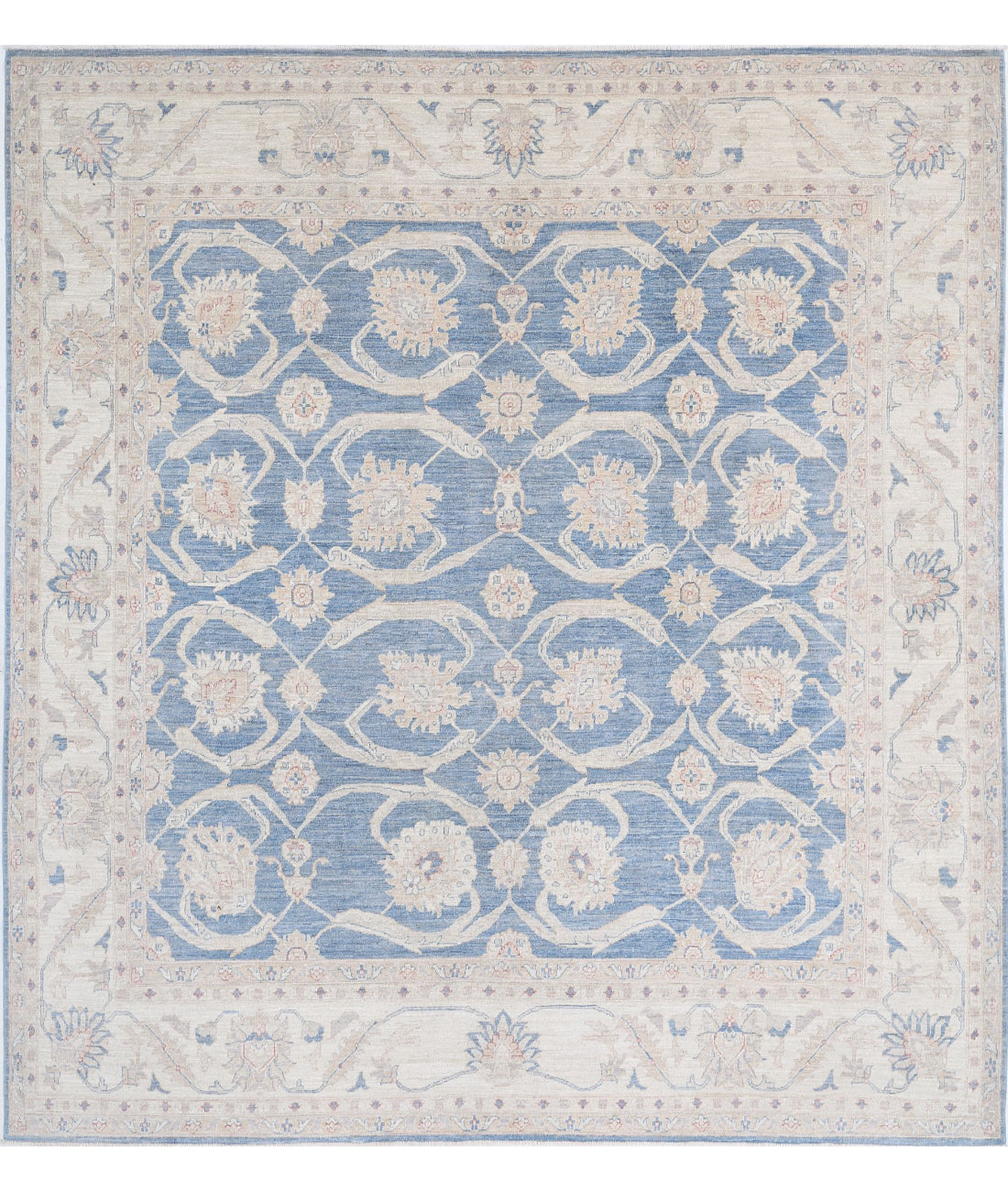 Serenity 9'2'' X 10'0'' Hand-Knotted Wool Rug 9'2'' x 10'0'' (275 X 300) / Blue / Ivory