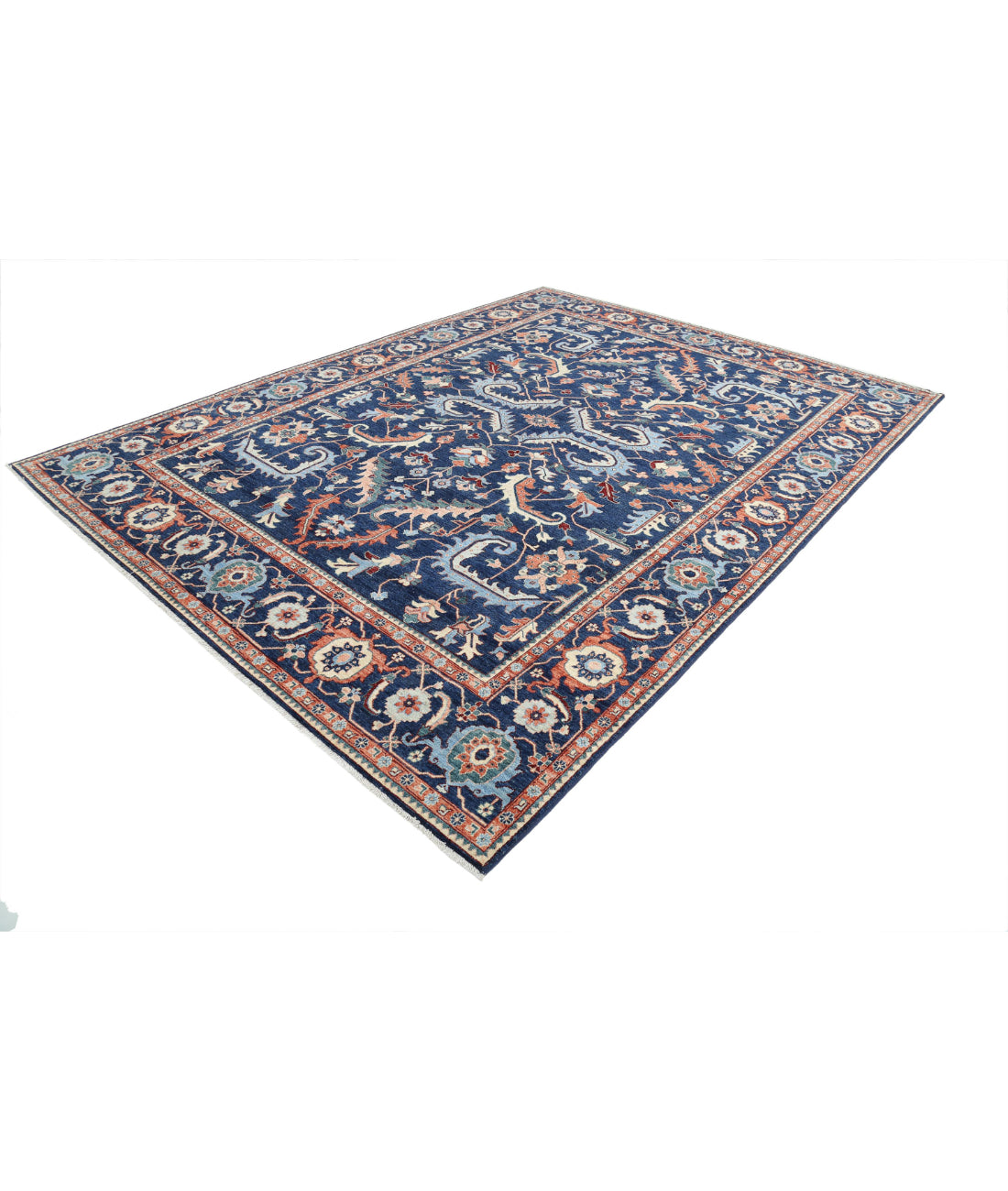 Ziegler 8'9'' X 11'7'' Hand-Knotted Wool Rug 8'9'' x 11'7'' (263 X 348) / Blue / Blue