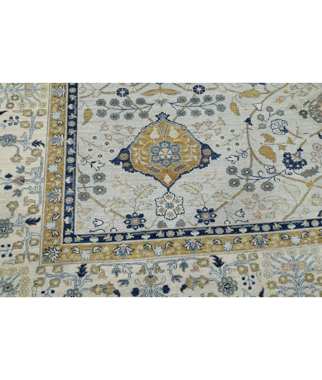 Ziegler 11'6'' X 16'5'' Hand-Knotted Wool Rug 11'6'' x 16'5'' (345 X 493) / Blue / Ivory