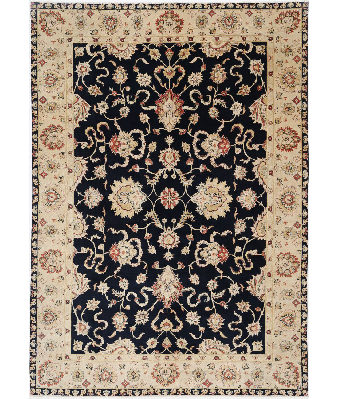 Ziegler 9'9'' X 13'10'' Hand-Knotted Wool Rug 9'9'' x 13'10'' (293 X 415) / Blue / Ivory