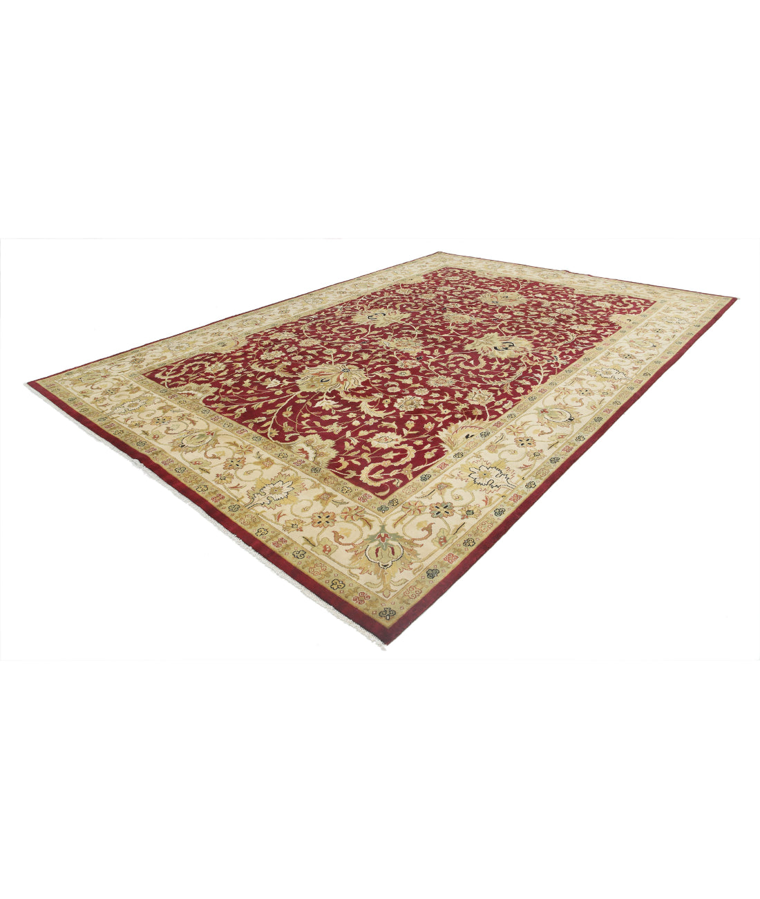 Ziegler 9'9'' X 13'10'' Hand-Knotted Wool Rug 9'9'' x 13'10'' (293 X 415) / Burgundy / Ivory