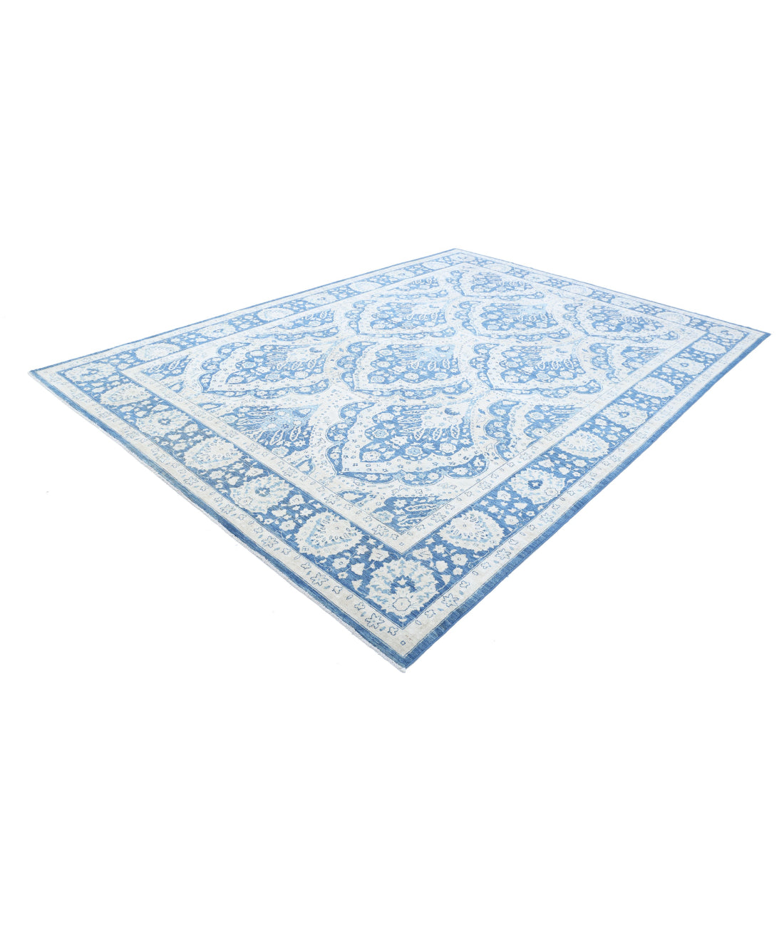 Ziegler 8'7'' X 11'10'' Hand-Knotted Wool Rug 8'7'' x 11'10'' (258 X 355) / Blue / Blue