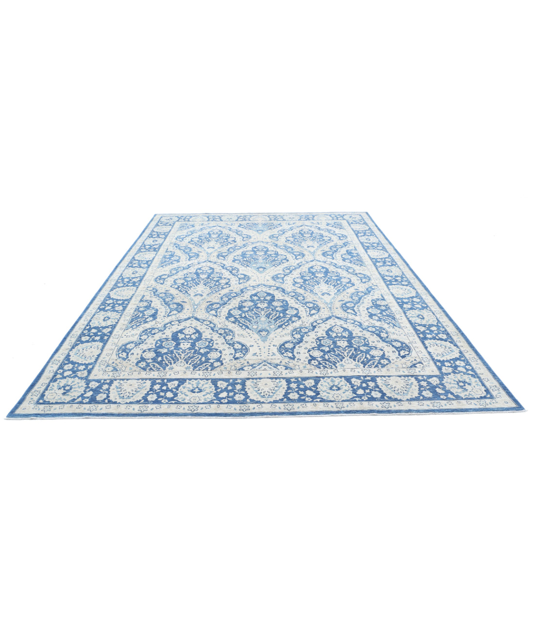 Ziegler 8'7'' X 11'10'' Hand-Knotted Wool Rug 8'7'' x 11'10'' (258 X 355) / Blue / Blue