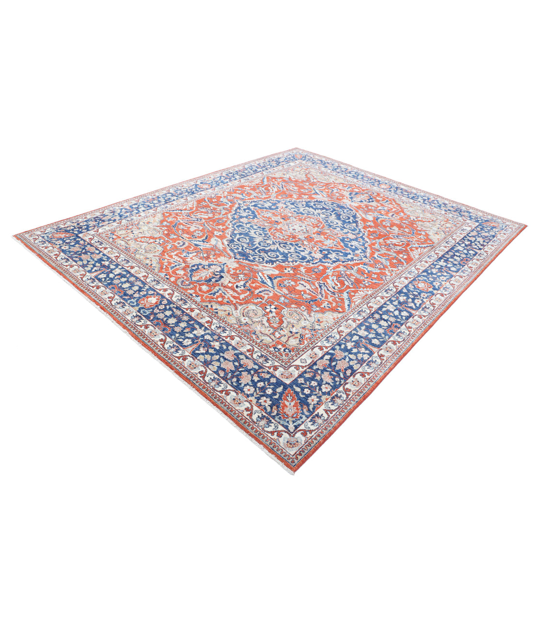 Heriz 7'11'' X 9'10'' Hand-Knotted Wool Rug 7'11'' x 9'10'' (238 X 295) / Red / Blue