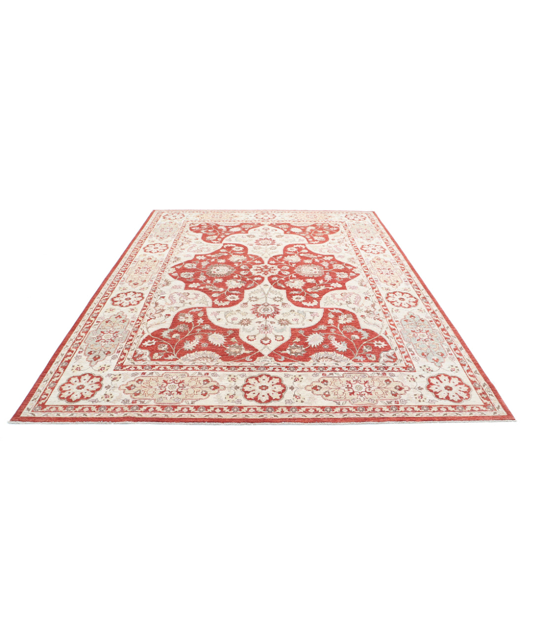 Ziegler 8'1'' X 10'1'' Hand-Knotted Wool Rug 8'1'' x 10'1'' (243 X 303) / Red / Ivory