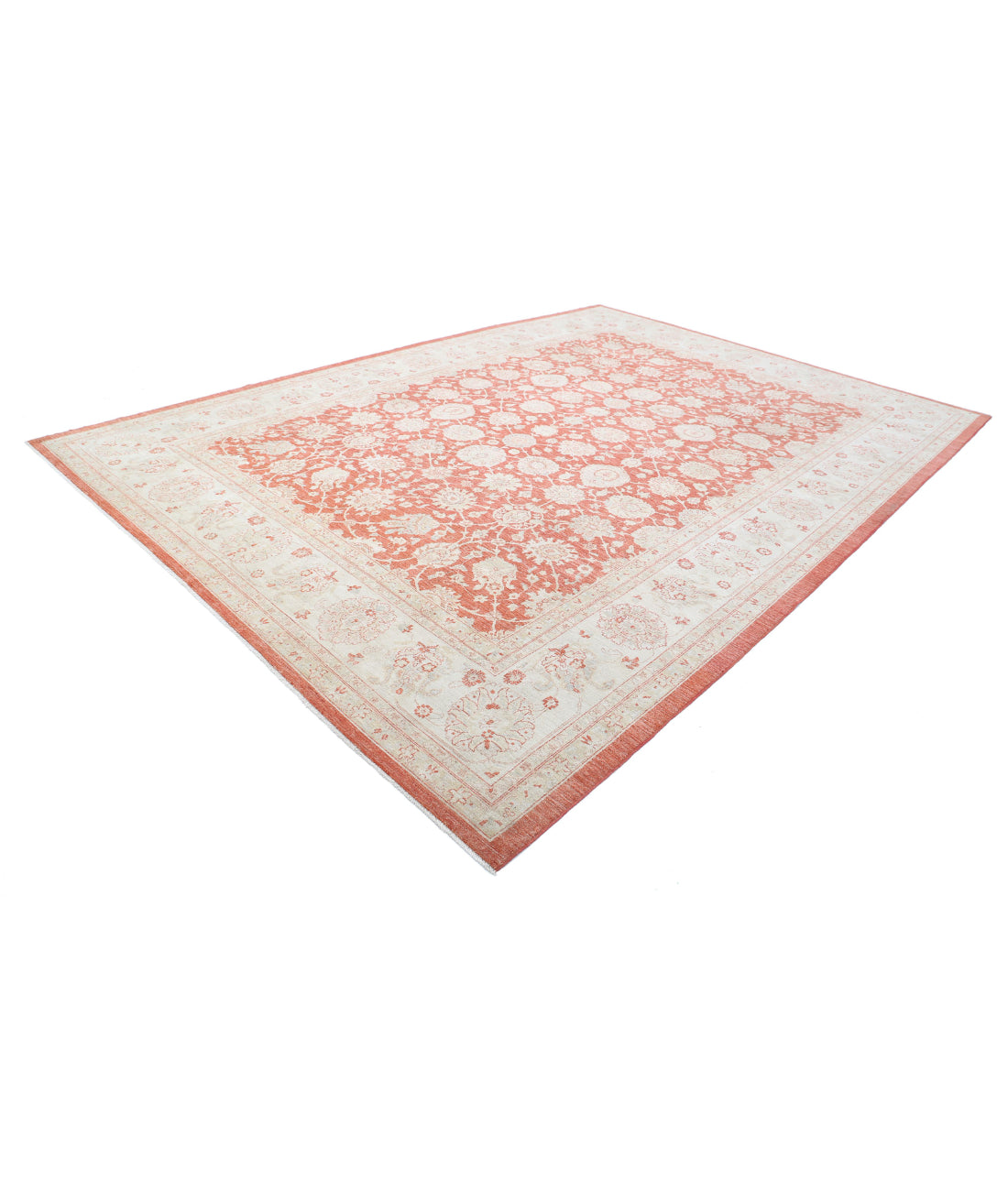 Ziegler 10'1'' X 14'0'' Hand-Knotted Wool Rug 10'1'' x 14'0'' (303 X 420) / Pink / Ivory