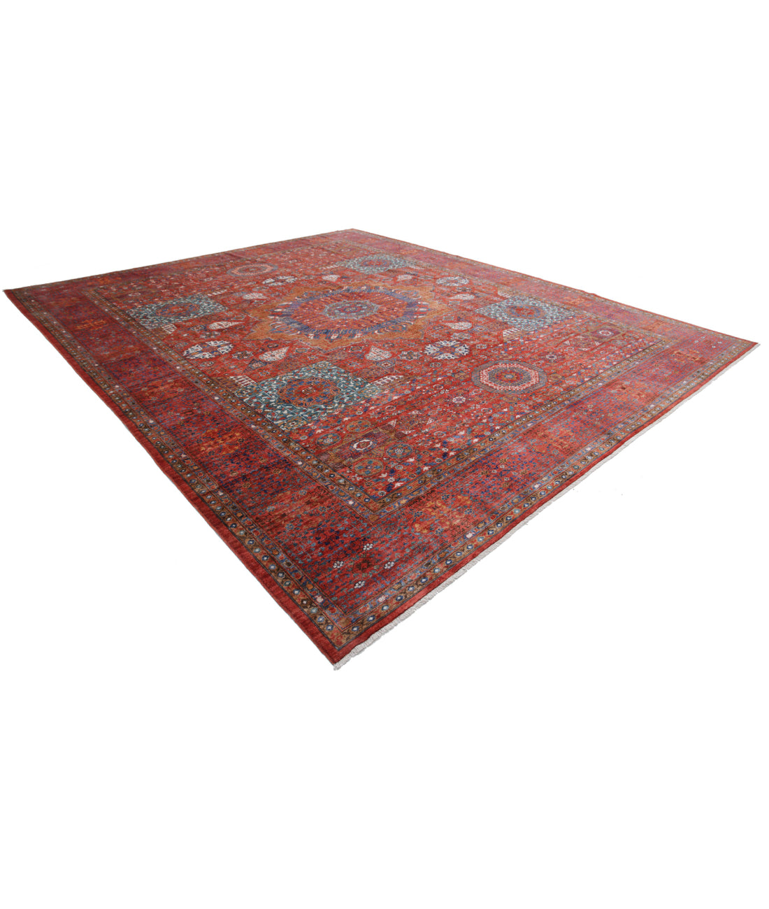 Mamluk 13'6'' X 16'0'' Hand-Knotted Wool Rug 13'6'' x 16'0'' (405 X 480) / Rust / Red