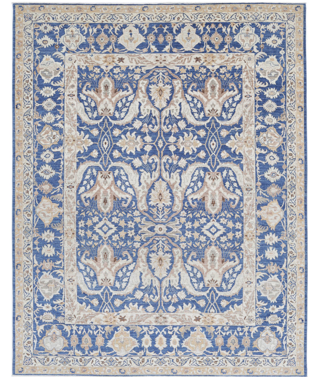 Ziegler 7'10'' X 9'9'' Hand-Knotted Wool Rug 7'10'' x 9'9'' (235 X 293) / Blue / Ivory