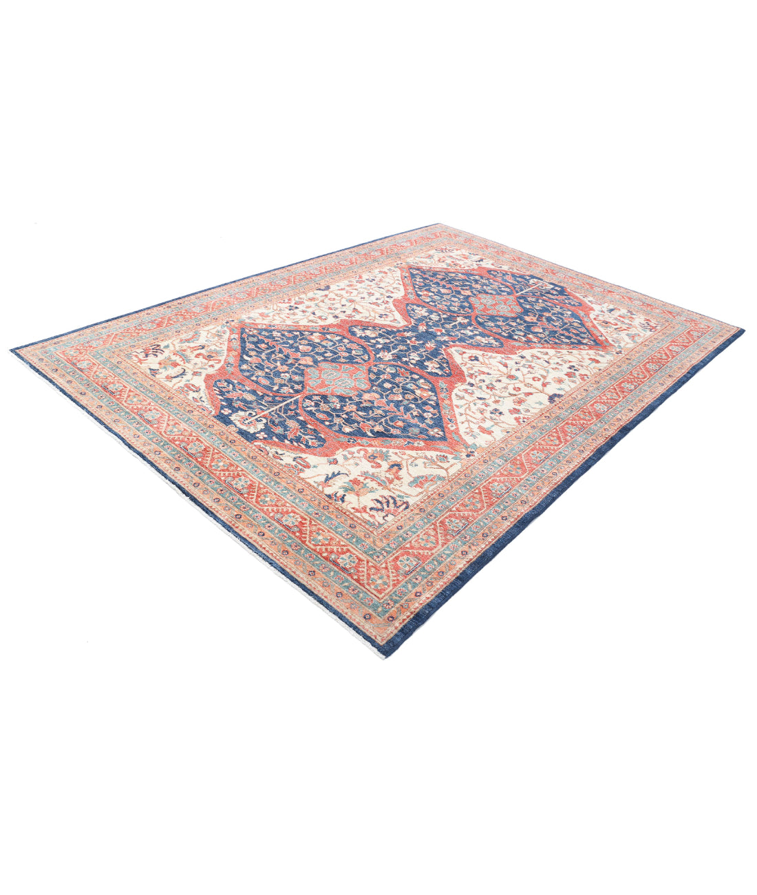 Heriz 6'10'' X 9'6'' Hand-Knotted Wool Rug 6'10'' x 9'6'' (205 X 285) / Ivory / Red