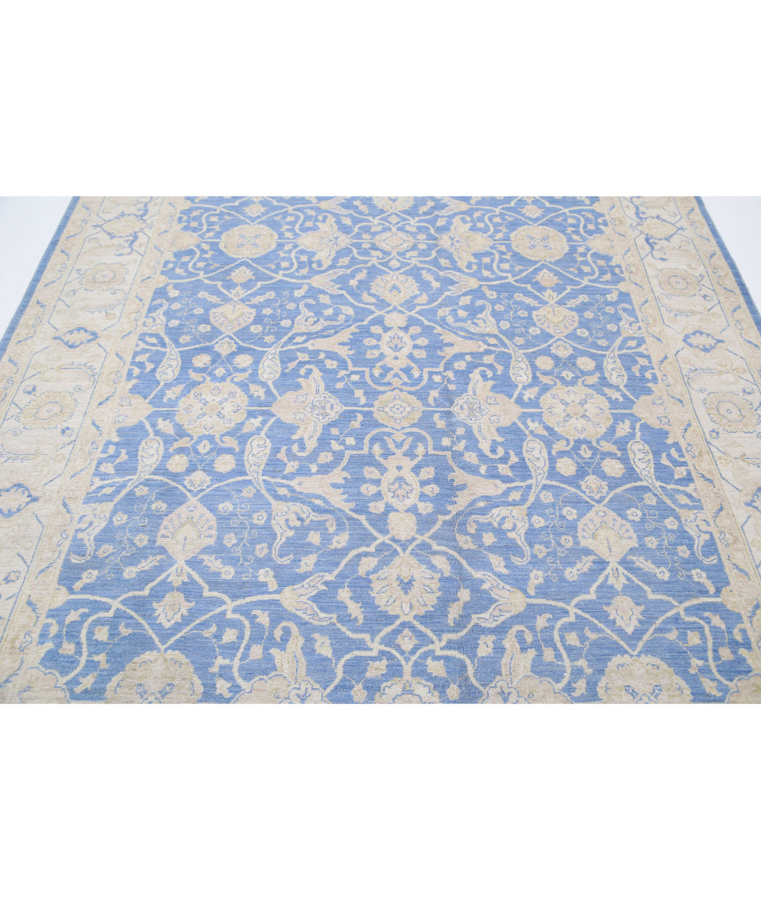 Ziegler 6'7'' X 9'6'' Hand-Knotted Wool Rug 6'7'' x 9'6'' (198 X 285) / Blue / Ivory