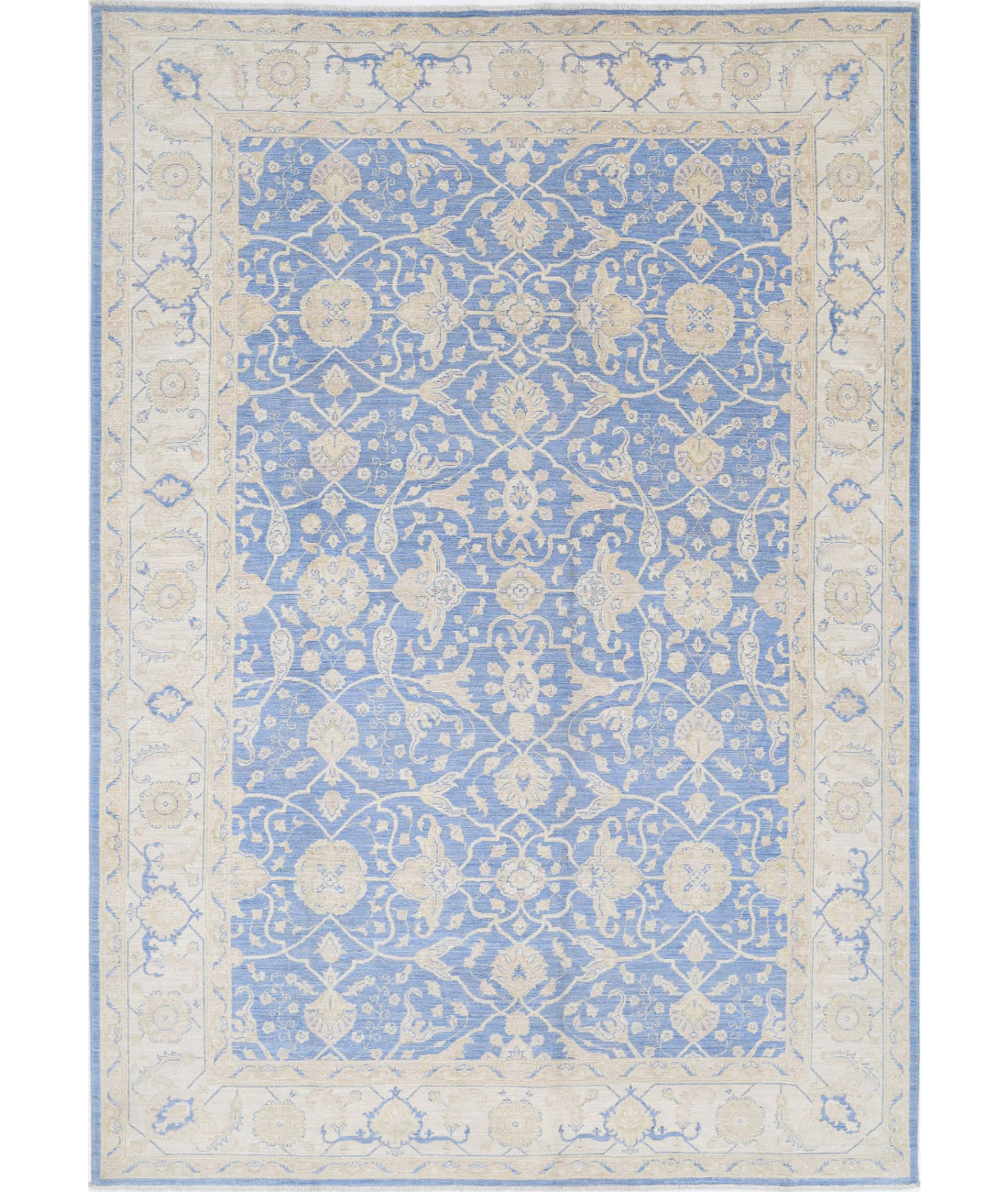 Ziegler 6'7'' X 9'6'' Hand-Knotted Wool Rug 6'7'' x 9'6'' (198 X 285) / Blue / Ivory