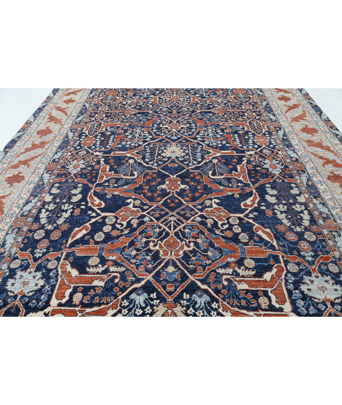 Ziegler 9'6'' X 18'8'' Hand-Knotted Wool Rug 9'6'' x 18'8'' (285 X 560) / Blue / Blue