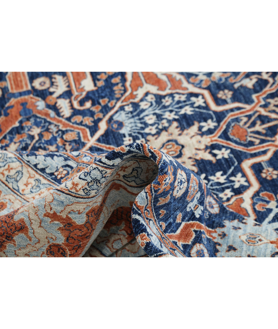 Ziegler 9'6'' X 18'8'' Hand-Knotted Wool Rug 9'6'' x 18'8'' (285 X 560) / Blue / Blue