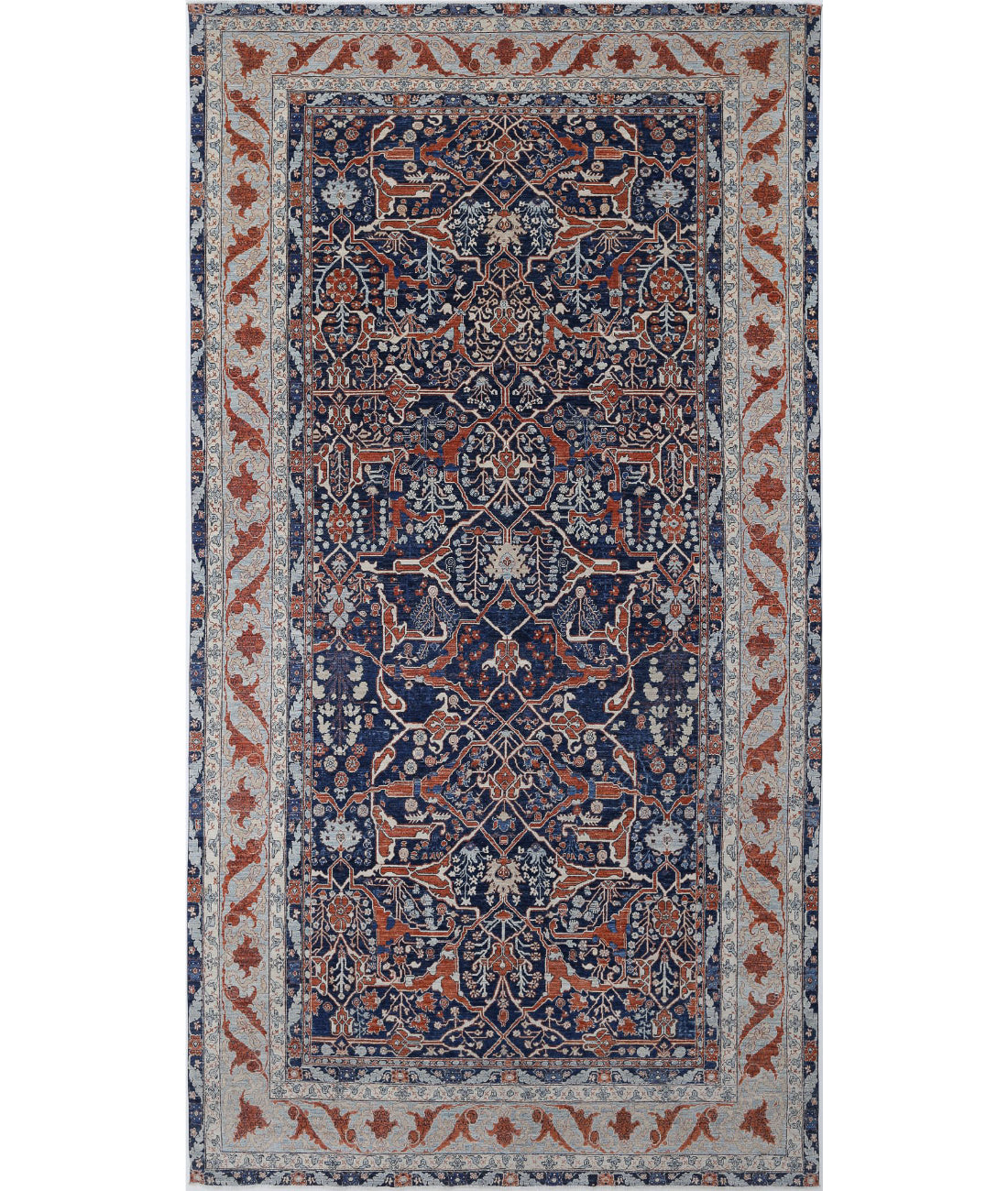 Ziegler 9'6'' X 18'8'' Hand-Knotted Wool Rug 9'6'' x 18'8'' (285 X 560) / Blue / Blue