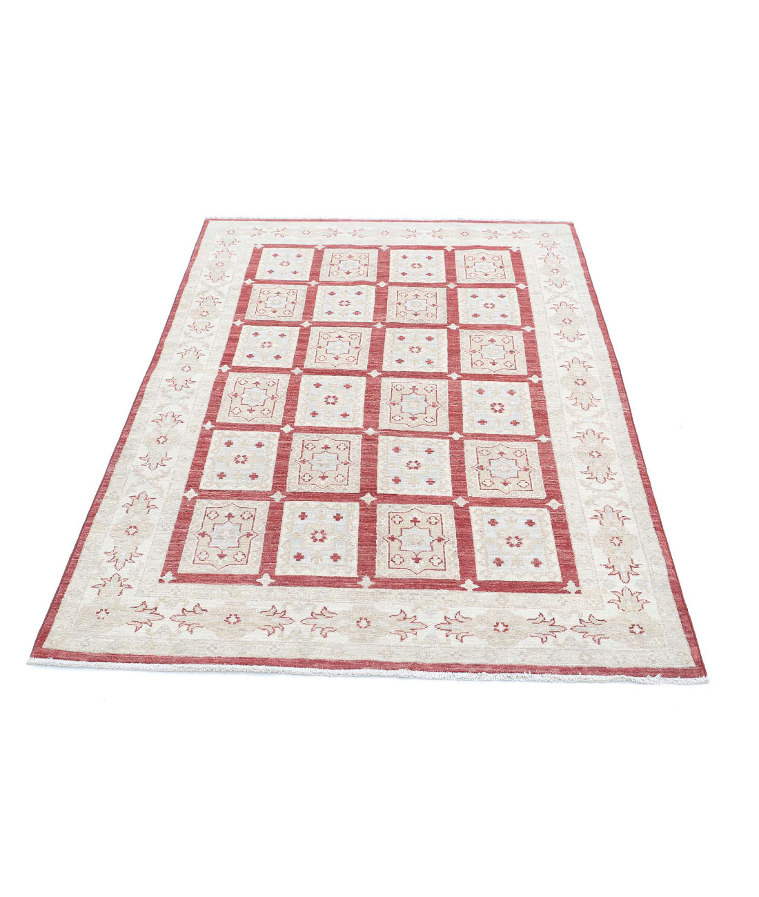 Bakhtiari 3'11'' X 6'0'' Hand-Knotted Wool Rug 3'11'' x 6'0'' (118 X 180) / Red / Ivory