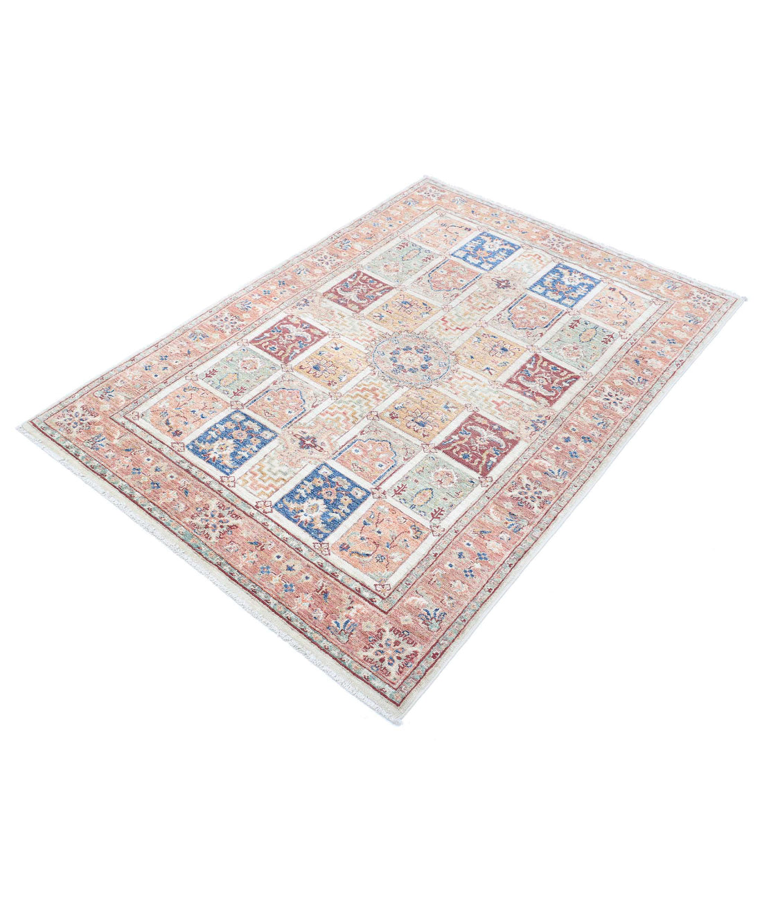 Bakhtiari 3'10'' X 5'8'' Hand-Knotted Wool Rug 3'10'' x 5'8'' (115 X 170) / Ivory / Rust